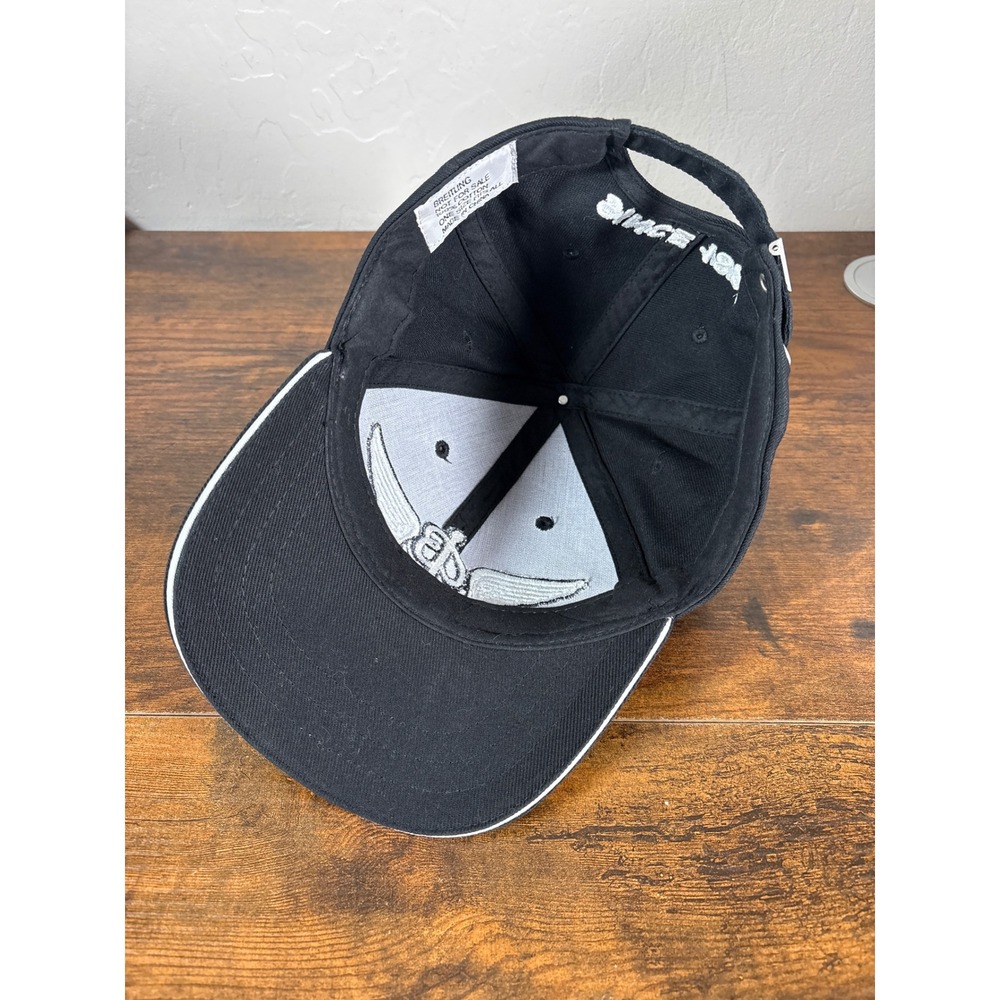 Breitling Black Cotton Baseball Cap Winged Anchor Logo Adjustable Hat Mens‎ OSFA - Picture 5 of 6